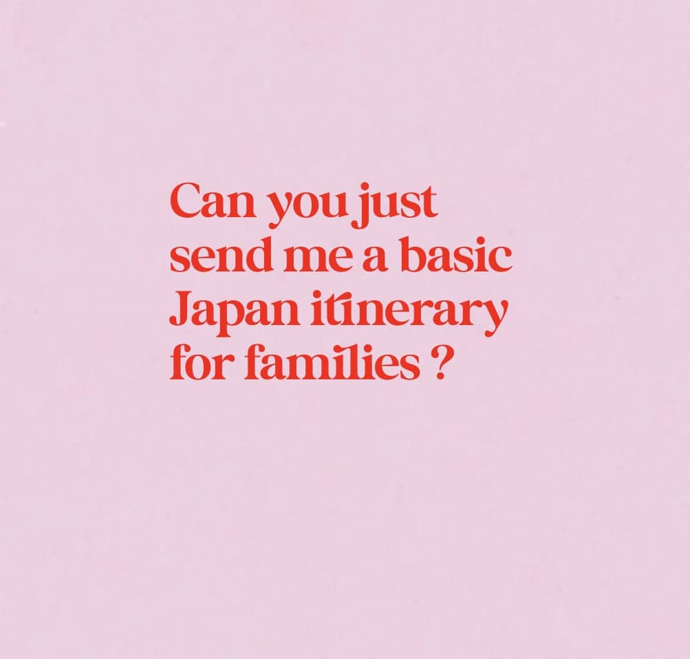 ITINERARY FOR FIRST TIMER FAMILIES IN JAPAN